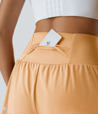 Short 7,5cm Yoga 2 en 1 Super Taille Haute Poches Arrière Poches Cachées Latérales