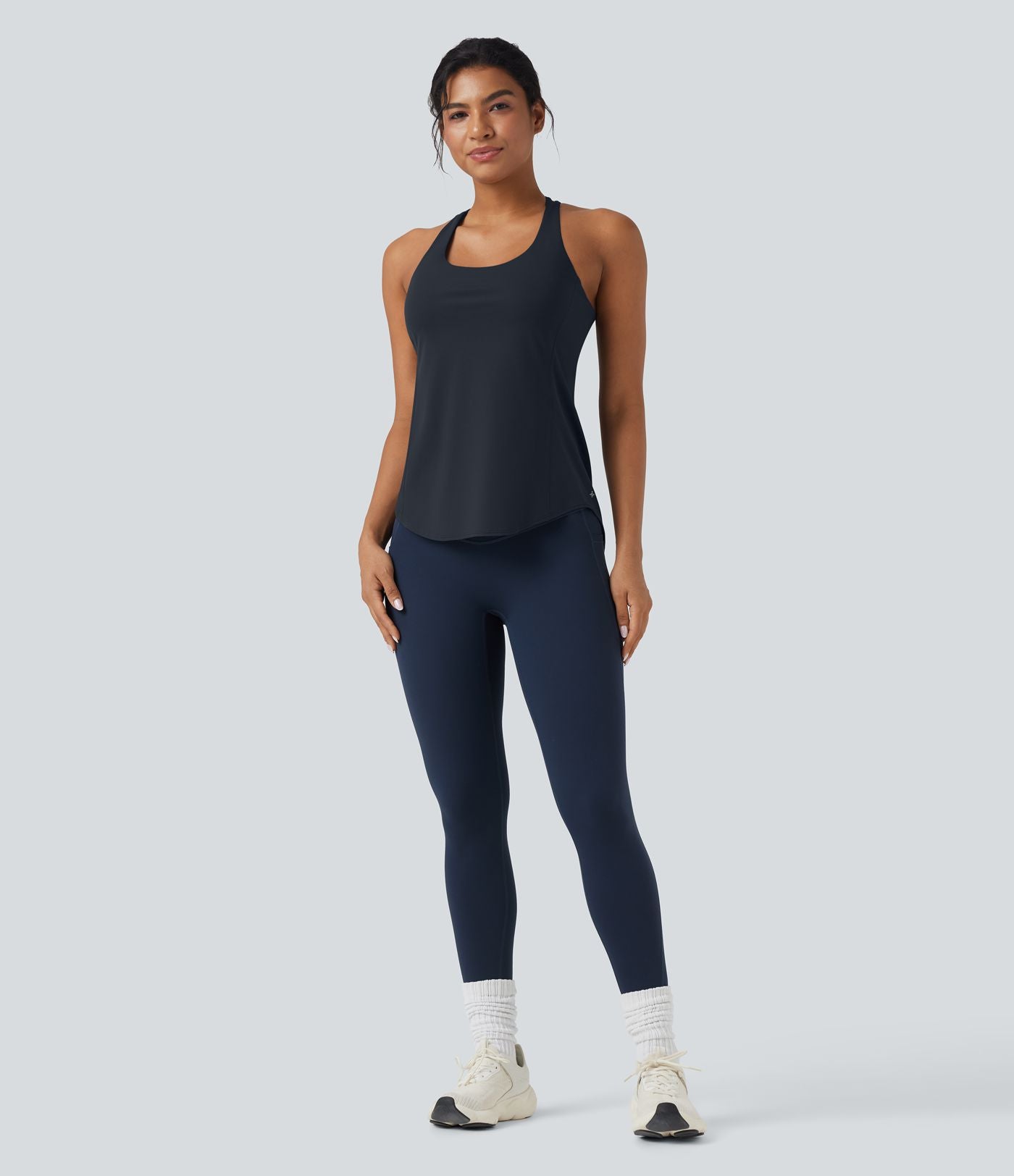 Débardeur running Halara UltraSculpt™ col rond dos croisé bonnets E-G
