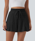 Short tailleur casual tricot pull taille haute 7,5 cm avec cordon de serrage et poches