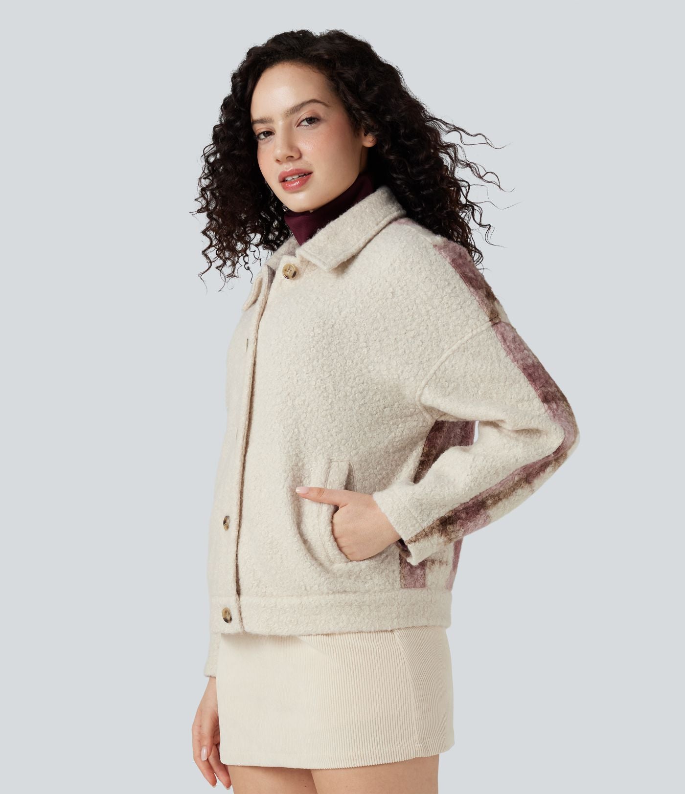 Veste sherpa col tailleur manches longues
