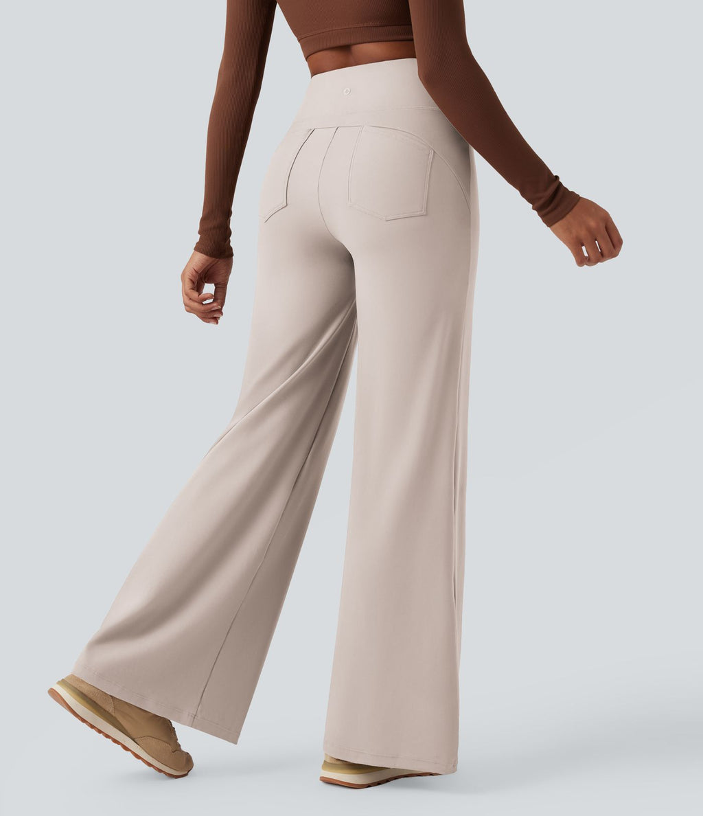 Pantalon yoga large gainant taille haute DayStretch avec poches