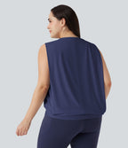 Débardeur yoga grande taille col rond Cool Touch - UPF50+