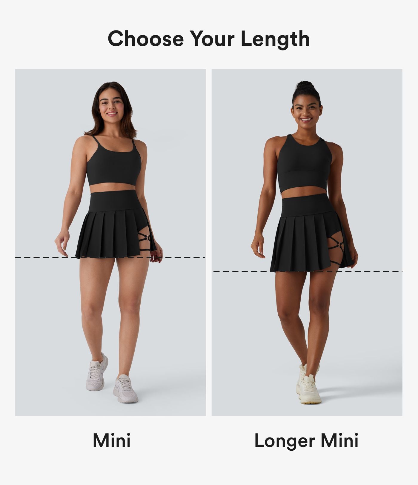 Jupe de danse courte plissée 2-en-1 Breezeful™ taille haute séchage rapide avec ourlet asymétrique et poches – Version longue