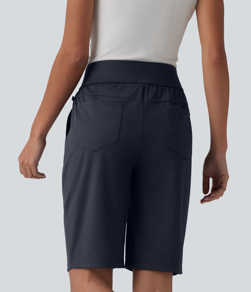 Short de golf séchage rapide taille haute avec poches 25 cm - Golf Tee - UPF40+