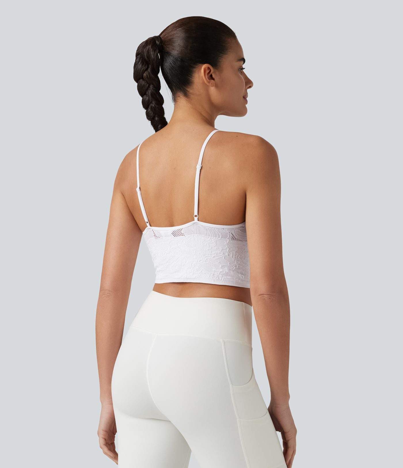 Débardeur de yoga court OneForm Seamless Flow à motif jacquard avec soutien-gorge intégré