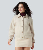 Veste sherpa col tailleur manches longues