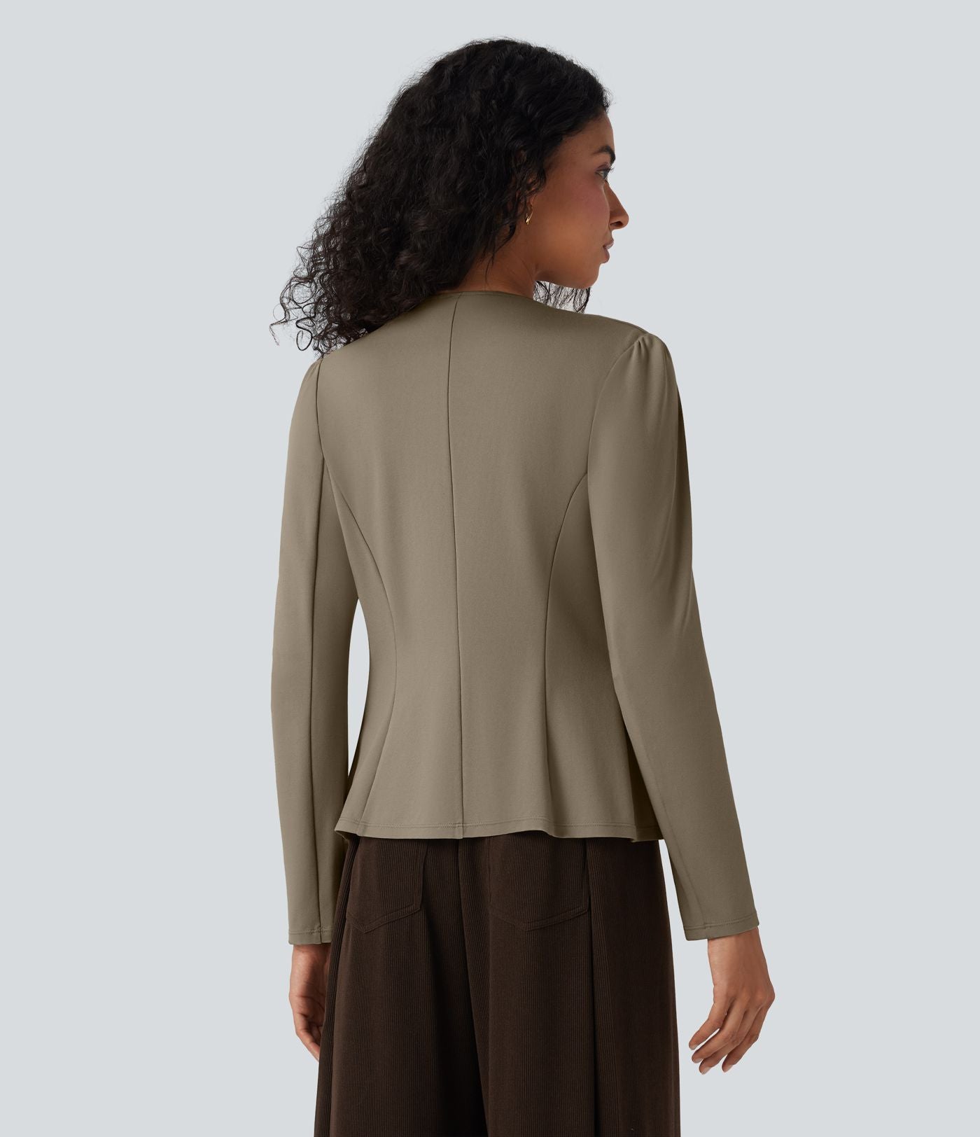 Blazer de travail col rond à agrafes