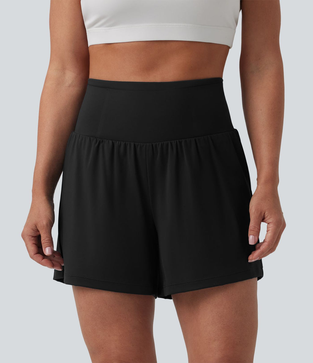 Short de yoga 2-en-1 SoftlyZero™ Airy taille haute gainant effet frais InstantCool 12,5 cm avec poches