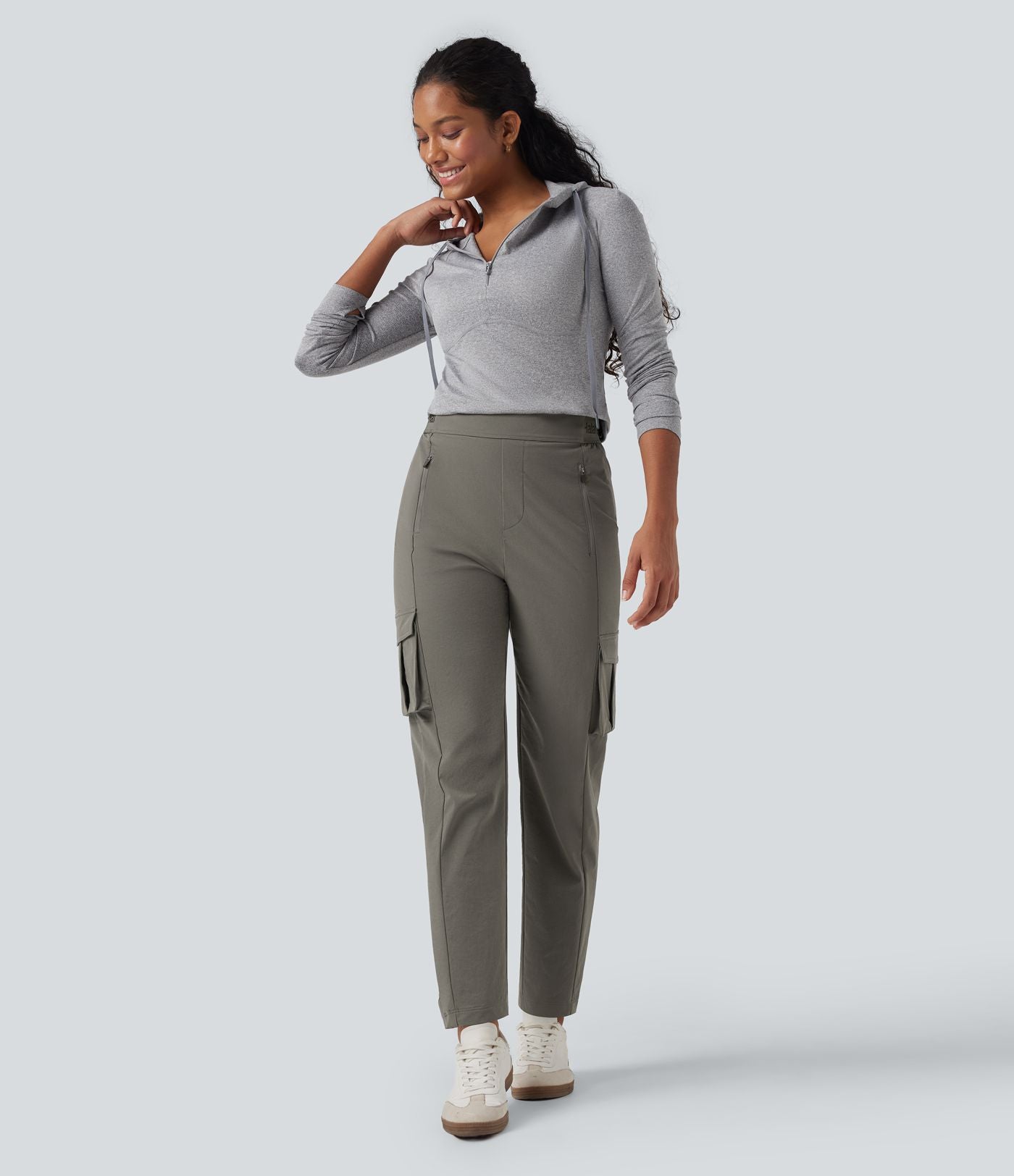 Pantalon de randonnée fuselé, taille haute, avec poches