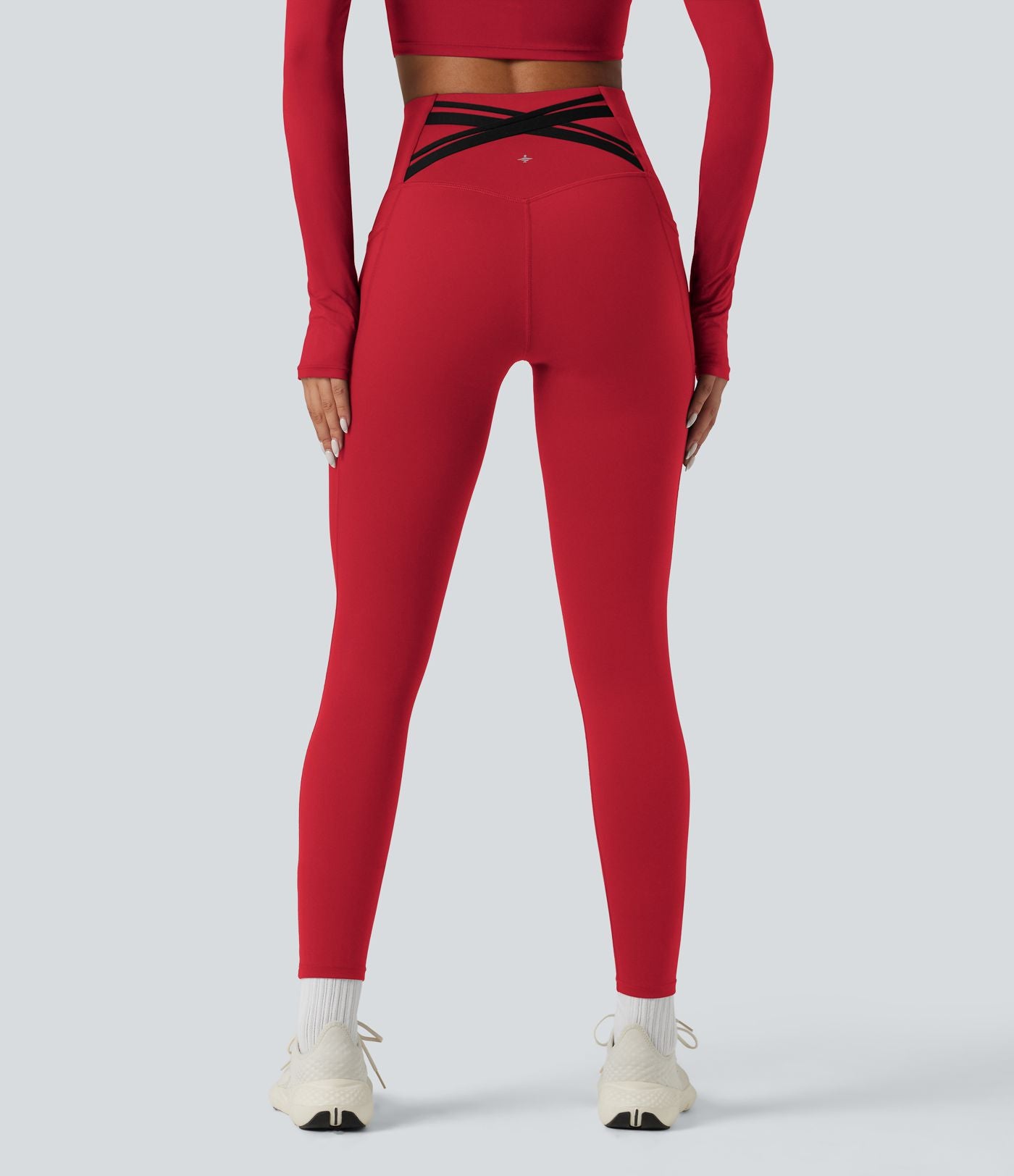 Legging running polaire thermique gainant croisé dos taille haute Halara UltraSculpt™ Heat avec poches