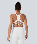 Brassière de sport yoga soutien souple dos nageur à bretelles croisées bonnets A-C
