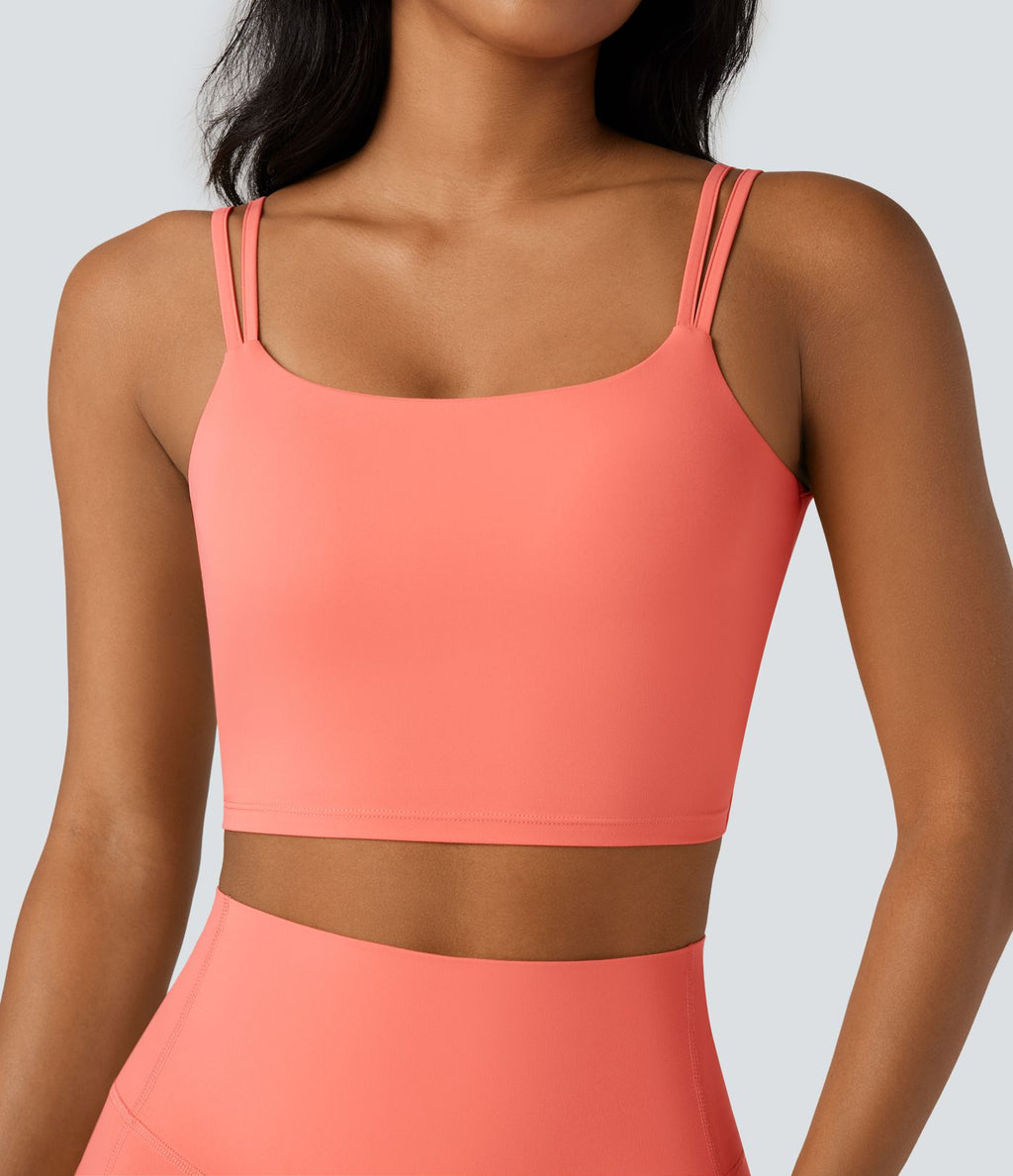 Débardeur yoga court Halara UltraSculpt™ double bretelles torsadé dos nu