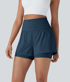 Short de yoga 2-en-1 SoftlyZero™ Airy taille très haute effet frais InstantCool 12,5 cm avec poches