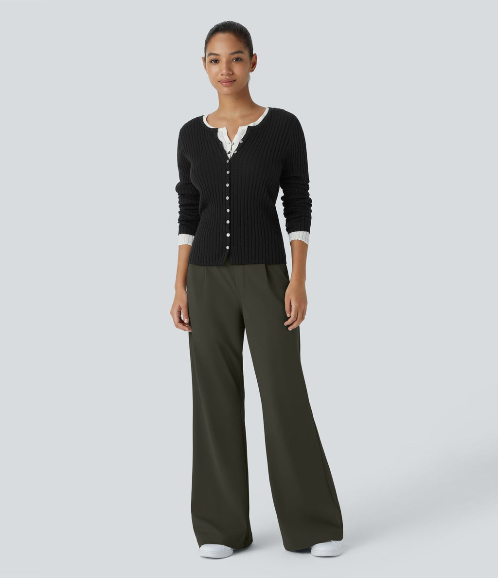 Pantalon tailleur évasé taille haute Halara Flex™ DayStretch avec poches