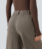 Halara Flex™ Pantalon tailleur baggy pied-de-poule taille haute avec poches