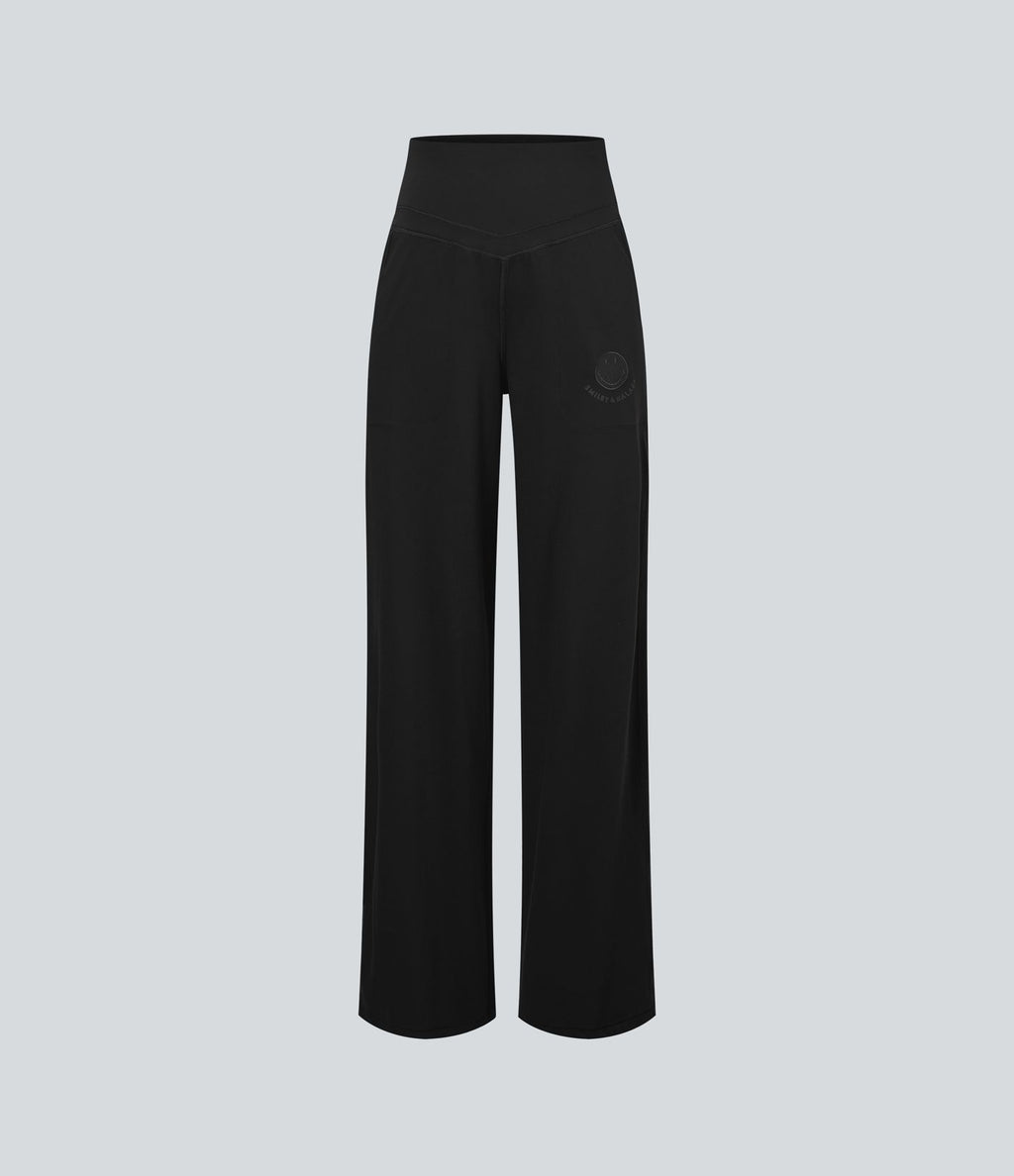 Pantalon de yoga droit Halara X Smiley® Halara UltraSculpt™ taille haute ventre plat avec poches