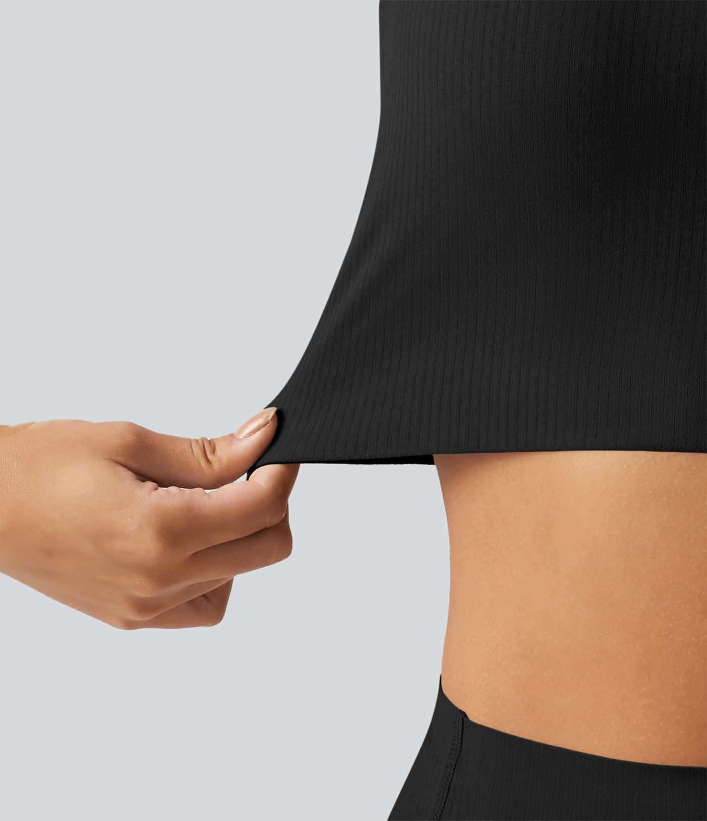 Brassière running Halara UltraSculpt™ côtelée à maintien léger avec coussinets amovibles