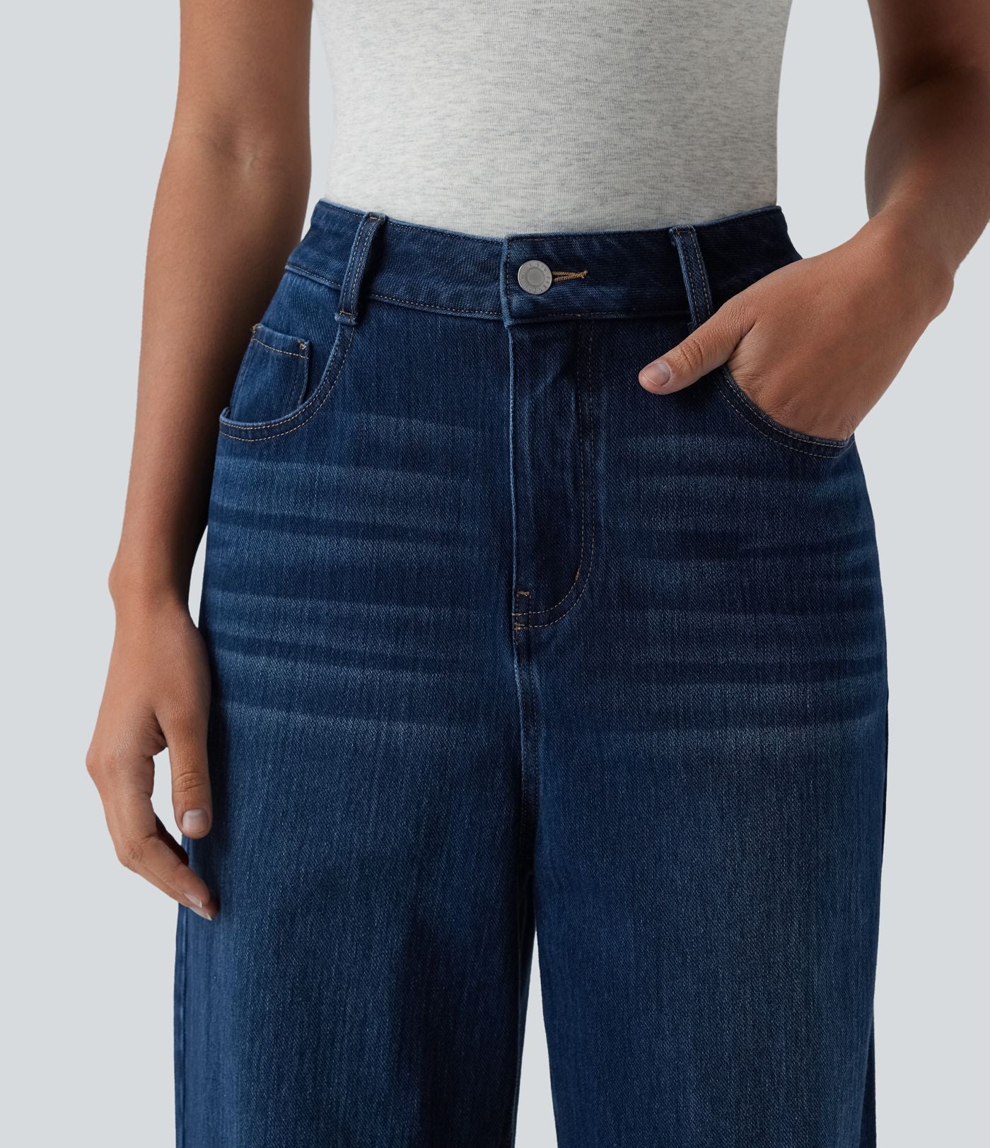 Jean Halara Flex™ taille haute large décontracté avec poches