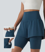 Short de yoga 2-en-1 SoftlyZero™ Airy effet frais InstantCool taille ultra-haute 22,8 cm avec poches