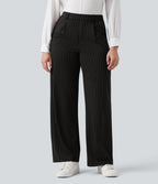 Pantalon Halara Flex™ tailleur droit taille haute rayé effet frais InstantCool avec poches