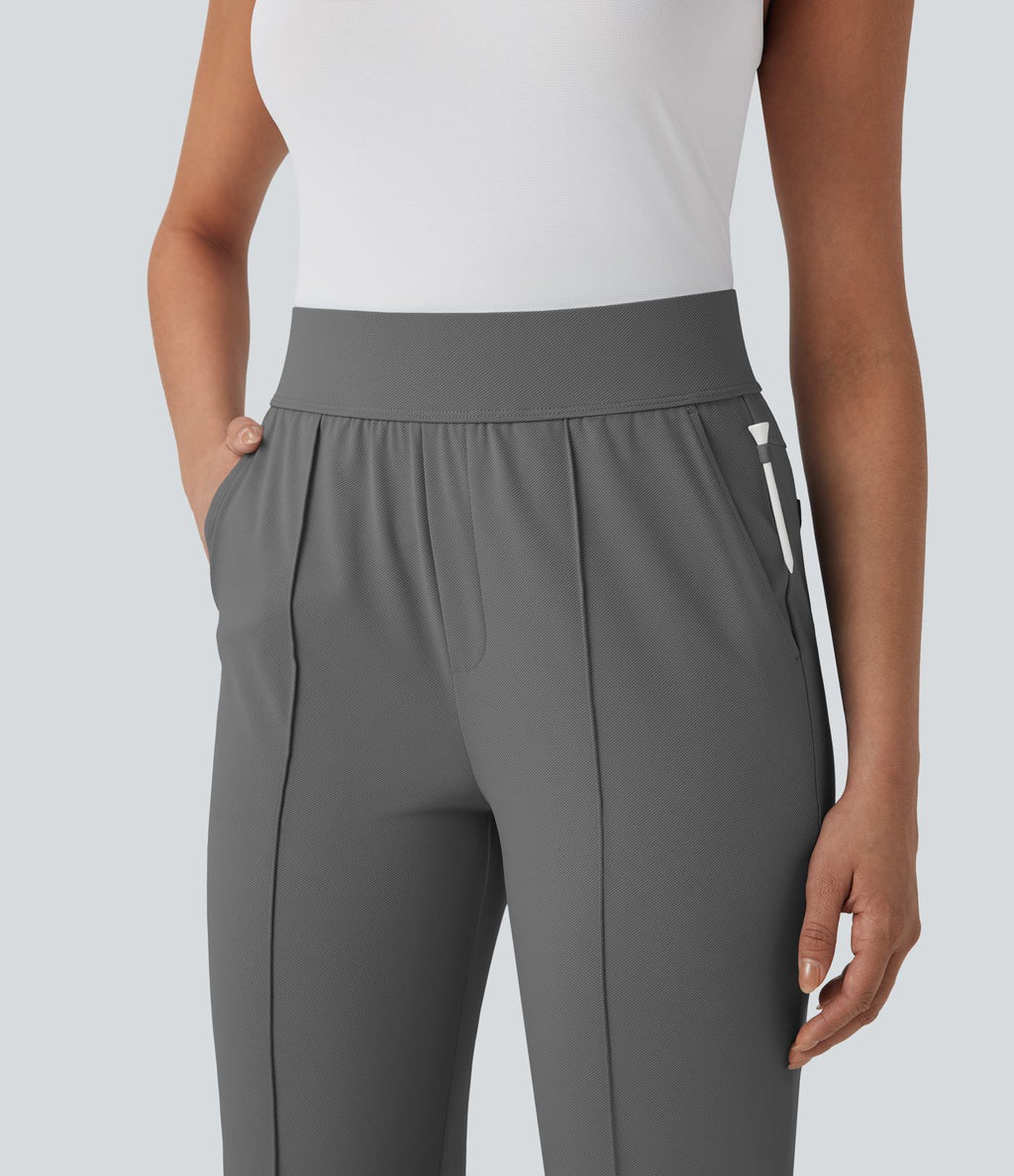 Pantalon de golf séchage rapide, taille mi-haute, avec poches et poche tee, UPF40+