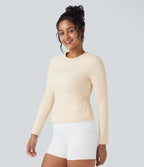 Haut de sport yoga SoftlyZero™ Plush manches longues froncé