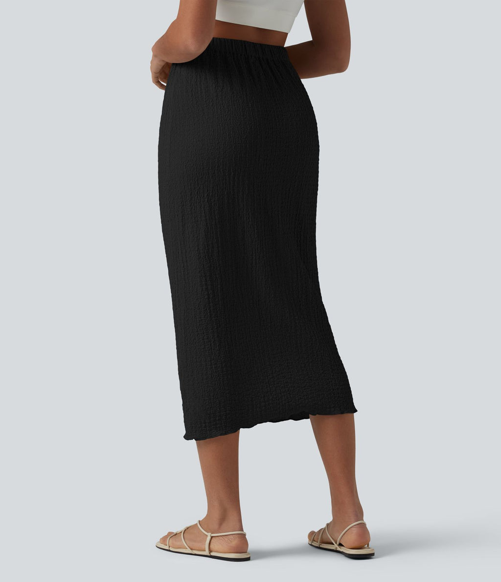 Jupe midi décontractée taille haute