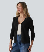 Gilet de travail col V boutonnage crochet