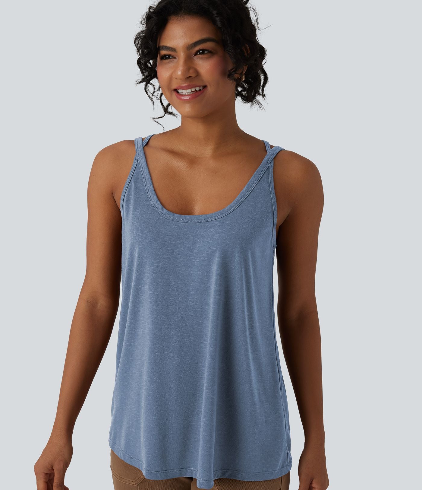 Débardeur casual col U coupe ample