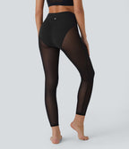 Legging de danse 7/8 taille haute 2-en-1 avec empiècements en résille
