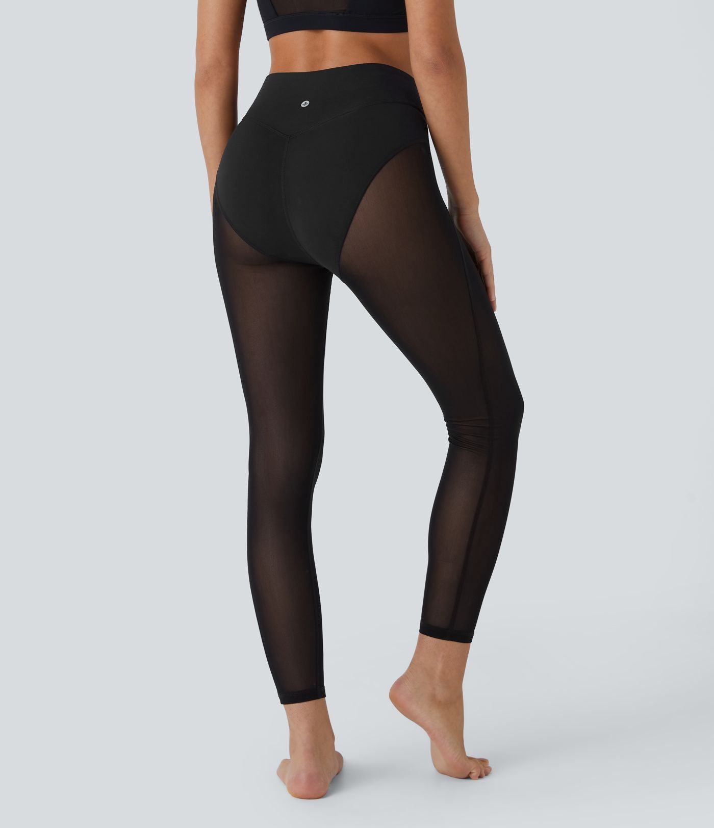 Legging de danse 7/8 taille haute 2-en-1 avec empiècements en résille