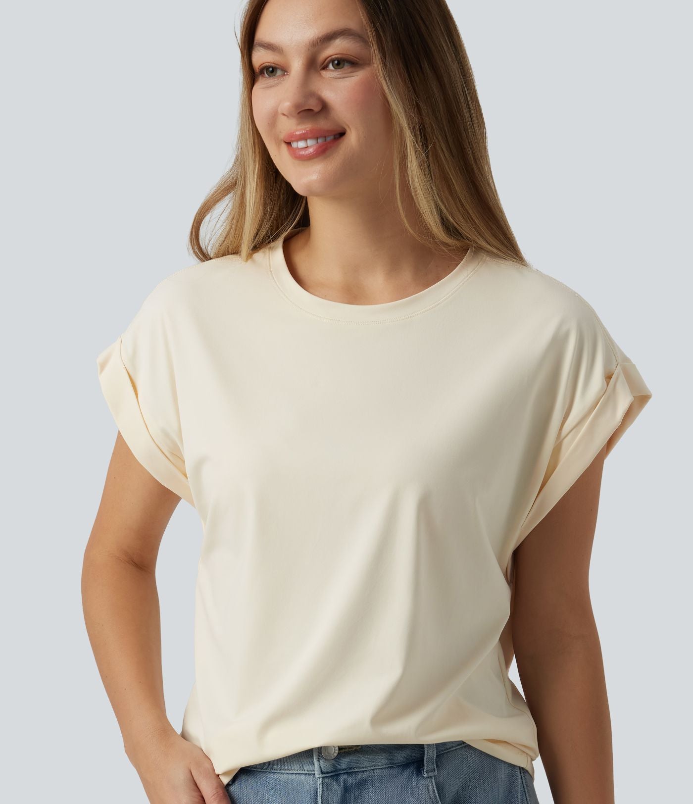 T-shirt casual à col rond et manches courtes