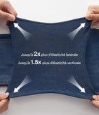 Salopette décontractée Halara Flex™ en denim extensible délavé, col V et poches latérales