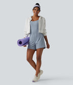 Barboteuse de yoga 2-en-1 SoftlyZero™ Airy effet frais InstantCool dos nu torsadé avec bretelles réglables, brassière intégrée et poche, accès facile Easy Peasy