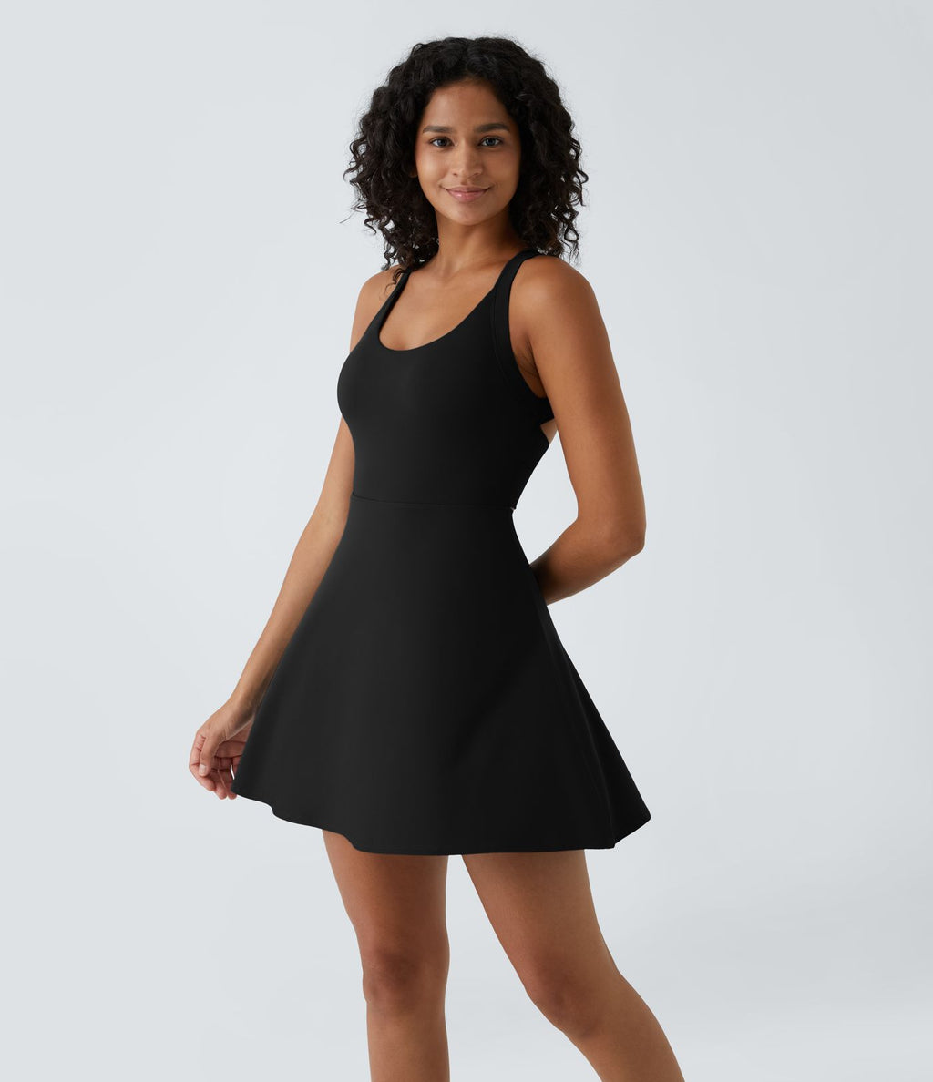 Robe de Danse Sport Mini à Volants Torsadés Dos Nu - Longueur Plus