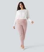 Pantalon tailleur skinny Halara Flex™ grande taille taille haute pied-de-poule à carreaux avec poches