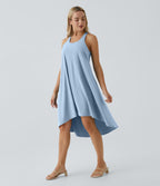 Robe décontractée mi-longue Breezeful™ dos nageur poche latérale fluide asymétrique séchage rapide A-C