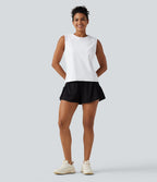 Débardeur de course à col rond en SoftlyZero™ Airy et mesh contrastant respirant à effet frais InstantCool, protection solaire UPF50+