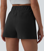 Short de running taille haute effet frais InstantCool et séchage rapide avec poches,cordon réglable, 6,5 cm, protection solaire UPF40+