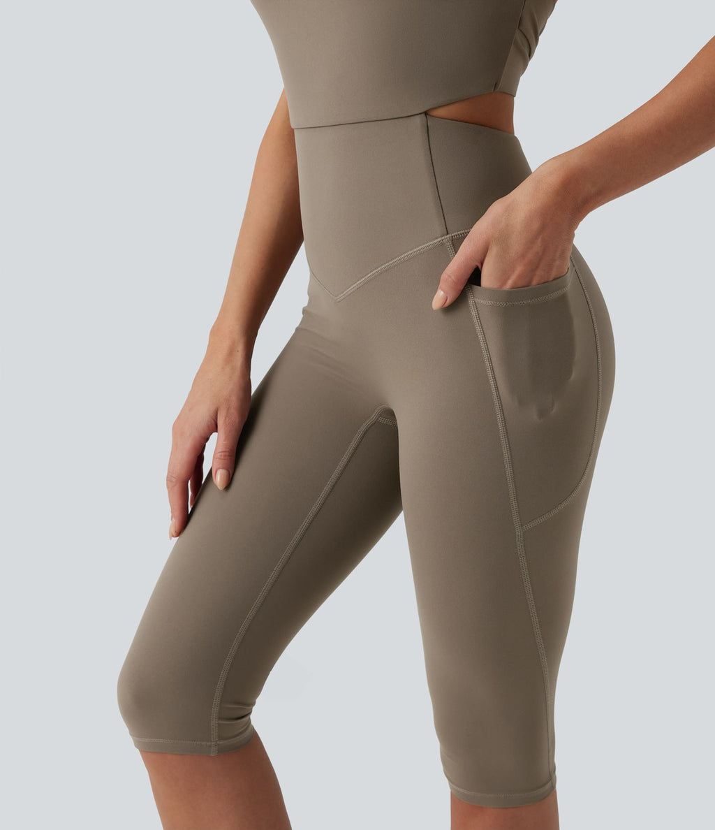 Combinaison moulante dos nu Halara UltraSculpt™ gainante et gainante avec poches - Édition Easy Peezy