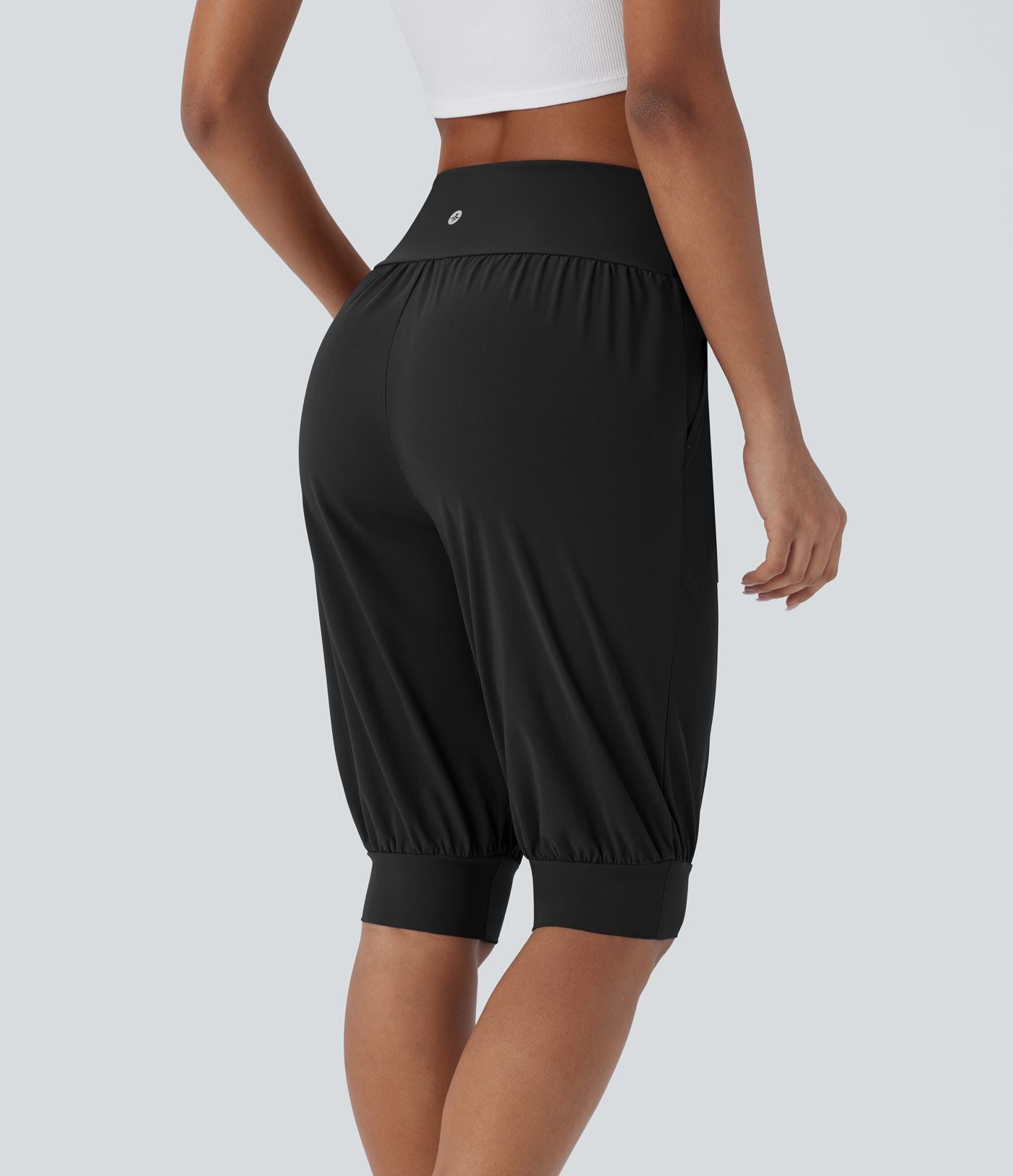 Short décontracté taille haute avec poches latérales