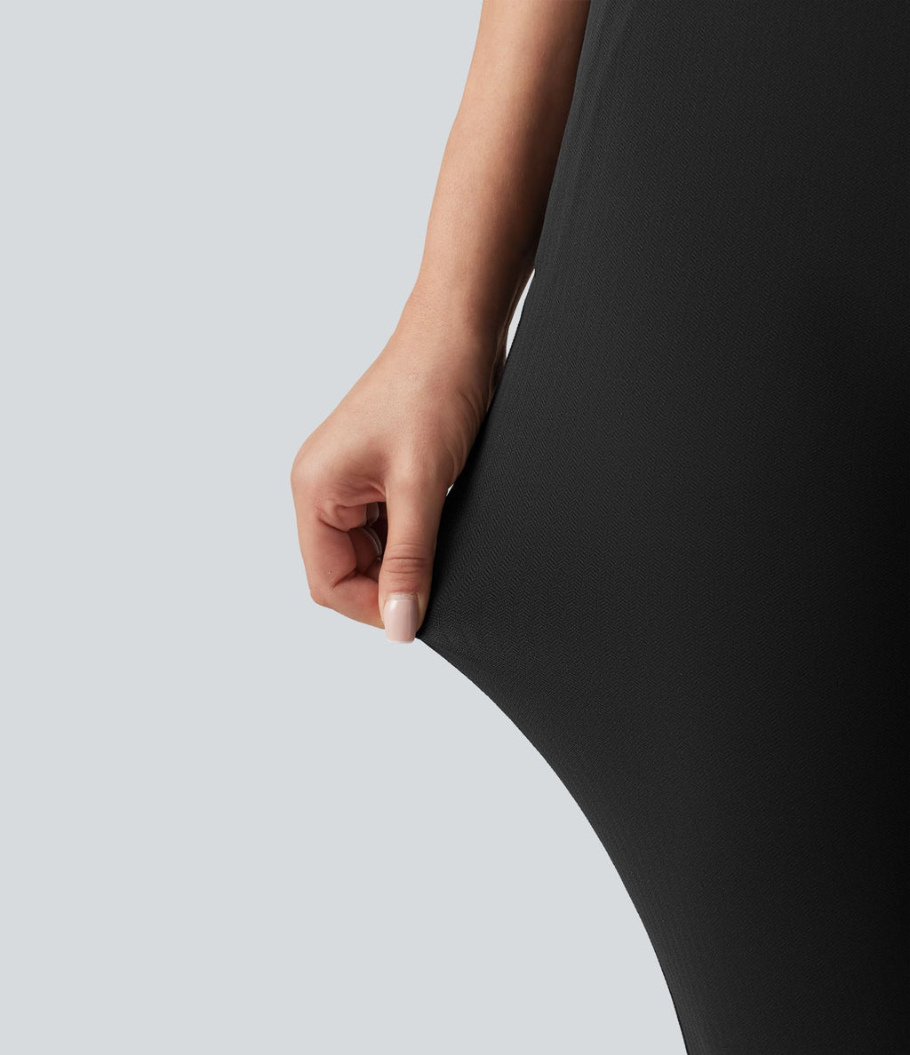 Pantalon skinny taille haute à chevrons pour le golf avec poches