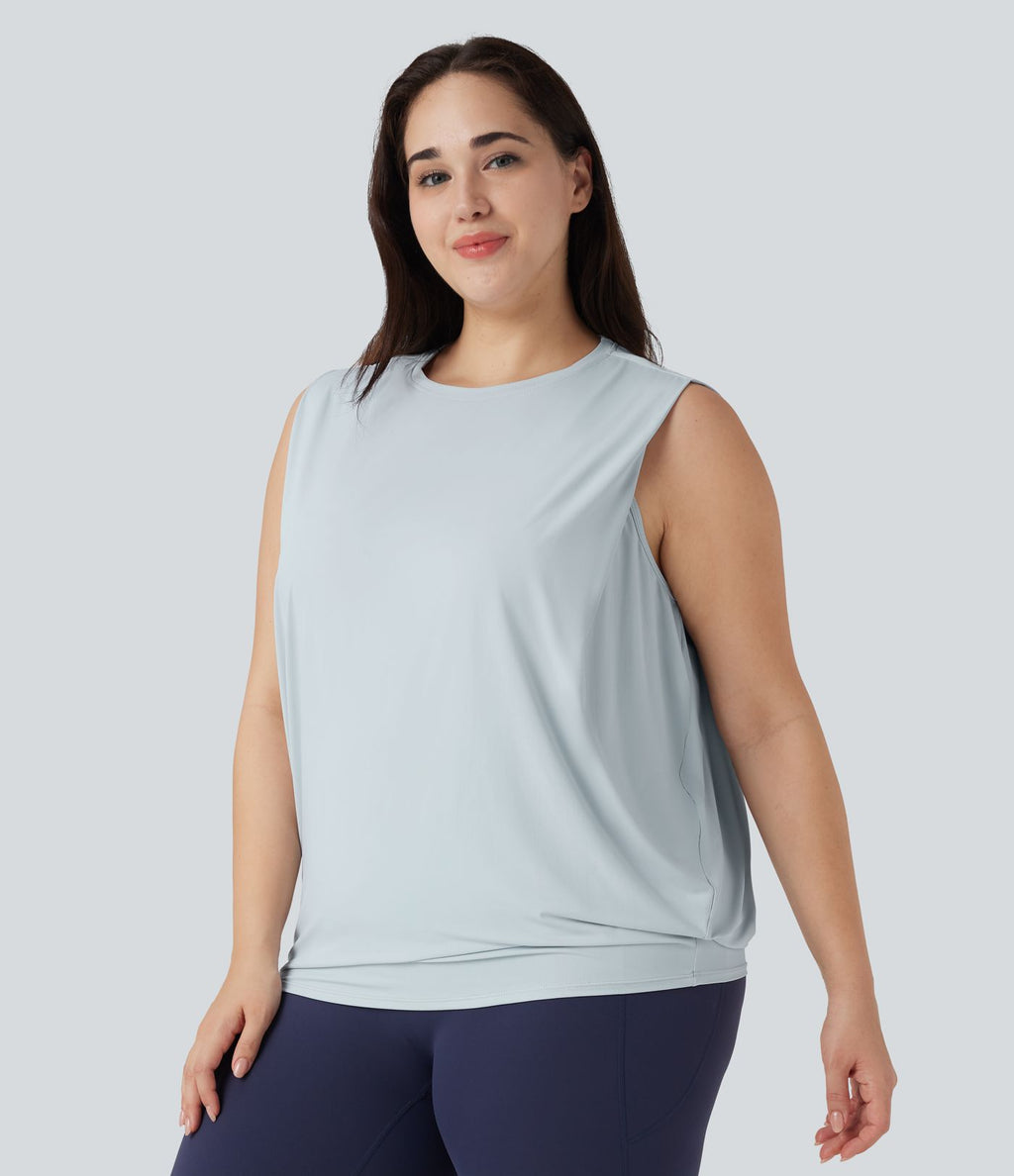 Débardeur yoga grande taille col rond Cool Touch - UPF50+