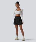 Jupe de sport 2-en-1 SoftlyZero™ Airy, taille mi-haute, effet ventre plat, froncée, avec poches - Protection solaire UPF50+