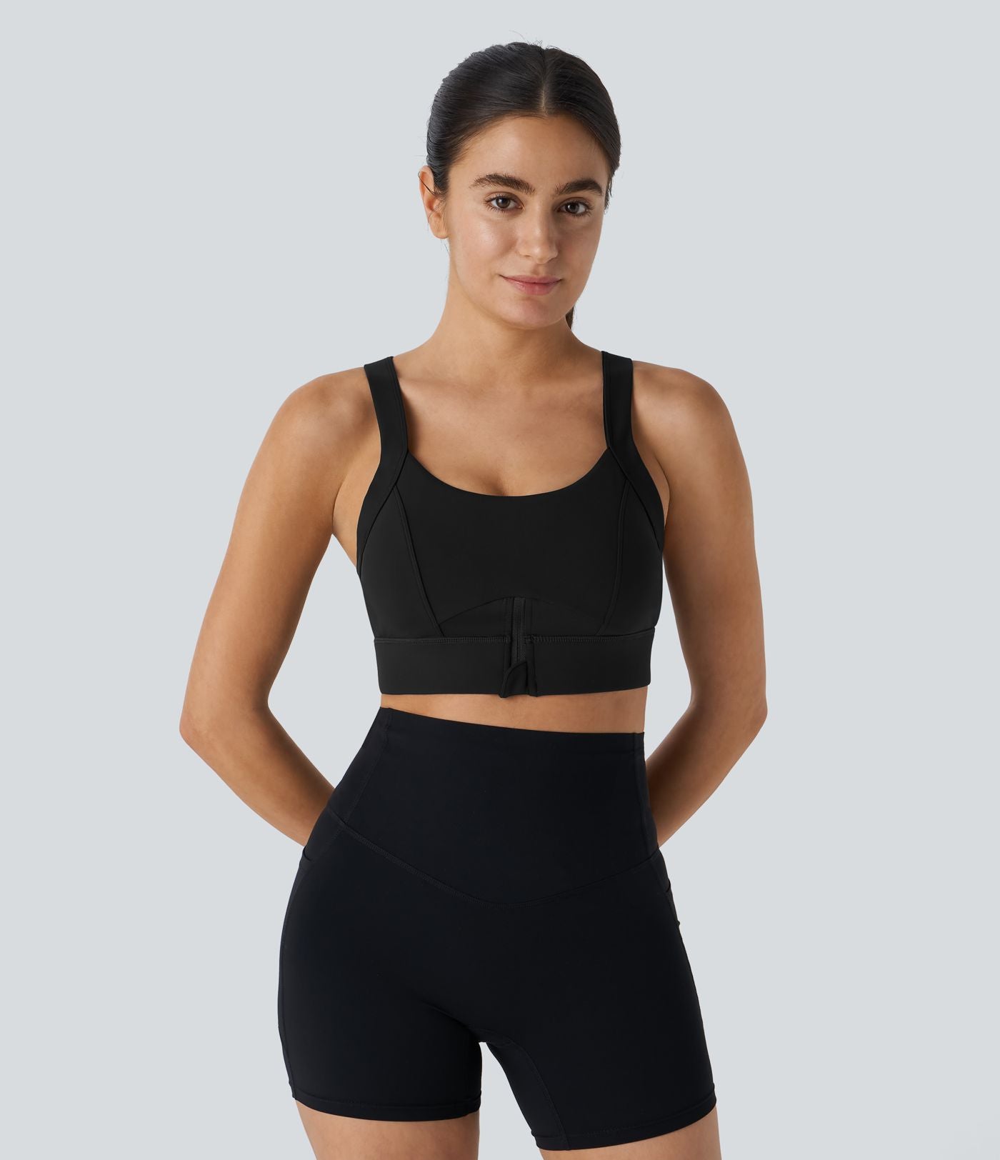 SpeedWave™ Brassière de Sport à Soutien Moyen avec Dos Croisé Nu Zip et Séchage Rapide