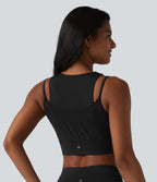 Brassière de sport SoftlyZero™ Airy à maintien léger, croisée, en mesh respirant, 2-en-1, avec brassière intégrée, à effet frais InstantCool, protection solaire UPF50+