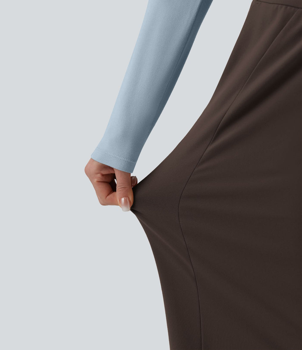 Pantalon large casual taille haute avec poches