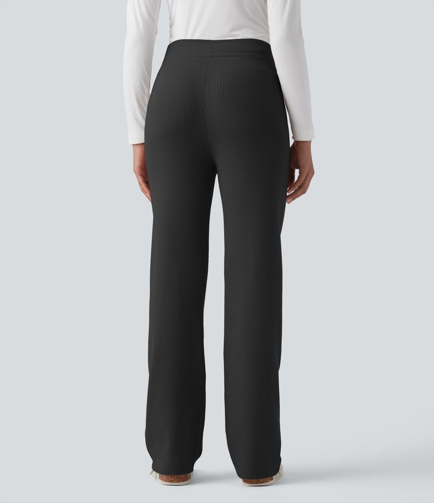 Pantalon de détente maille taille mi-haute avec cordon de serrage et poches