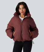 Doudoune casual oversize à col montant avec ourlet à cordon de serrage et poches