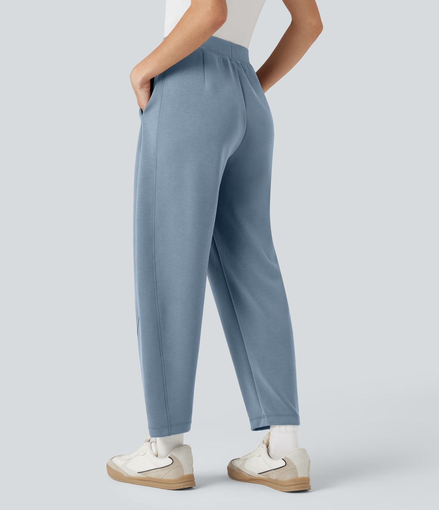 Pantalon décontracté SpacerTek™ taille haute, coupe relax large 7/8, avec poches